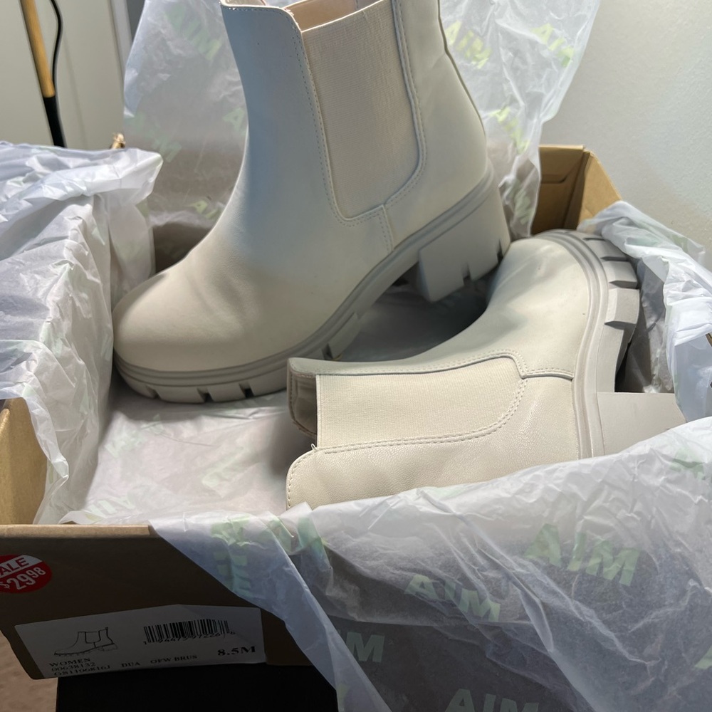 Stylish White Ankle Boots